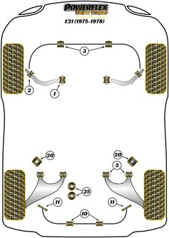 Powerflex Road Series Voorste arm binnenste bus BMW 3 serie E21 1975 &ndash; 1978