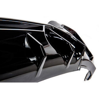 Competiton II diffuser glanzend zwart dubbel links passend voor BMW 1 Serie F20 LCI en F21 LCI
