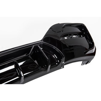 Competiton II diffuser glanzend zwart dubbel links passend voor BMW 1 Serie F20 LCI en F21 LCI