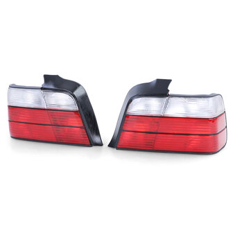 Achterlichten rood / wit passend voor BMW 3 serie E36 sedan