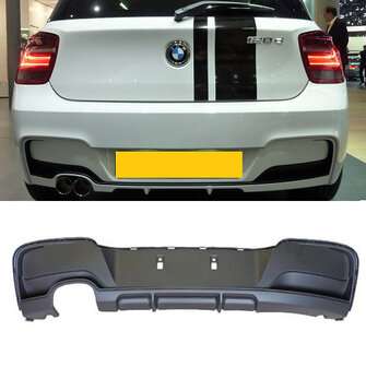 Performance look diffuser dubbel links passend voor BMW 1 serie F20 en F21