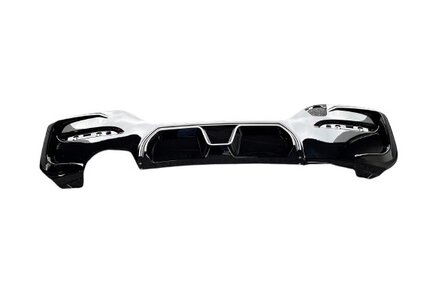 CS look diffuser glanzend zwart uitlaat dubbel links passend voor BMW 1 serie F20 LCI en F21 LCI