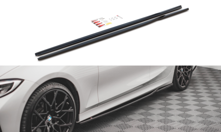 Maxton Design zijskirt aanzets hoogglans zwart BMW 3 serie G20 G21
