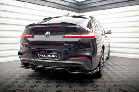 Diffusor aanzet glanzend zwart passend voor de BMW X4 G02 met M pakket achterbumper Maxton Design