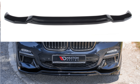 Frontsplitter glanzend zwart versie 1 passend voor de BMW X4 G02 met M pakket voorbumper Maxton Design
