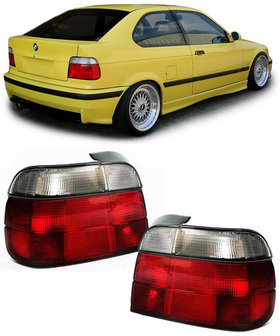 Achterlichten rood / wit passend voor BMW 3 serie E36 compact