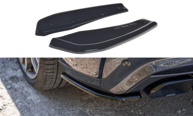 Diffusor hoeken glanzend zwart passend voor BMW X4 G02 met M pakket achterbumper Maxton Design