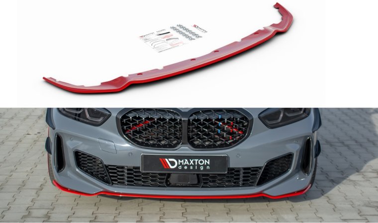 Frontspoiler rood V4 passend voor BMW 1 serie F40 Maxton Design