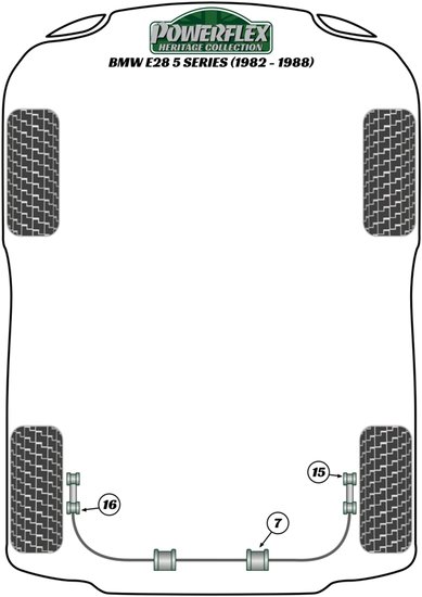 Powerflex Road Series Schakelstang rubber voor rond BMW 5 serie E28 1982 &ndash; 1988