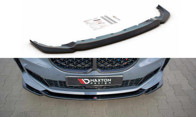 Frontspoiler glanzend zwart V3 passend voor BMW 1 serie F40 Maxton Design