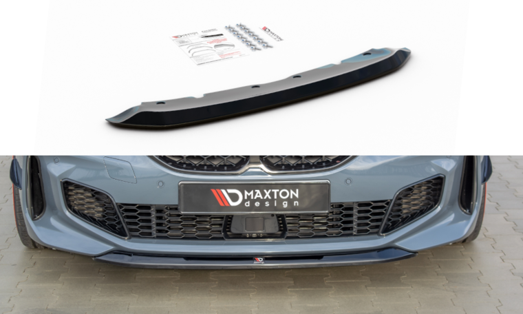 Frontspoiler glanzend zwart V2 passend voor BMW 1 serie F40 Maxton Design