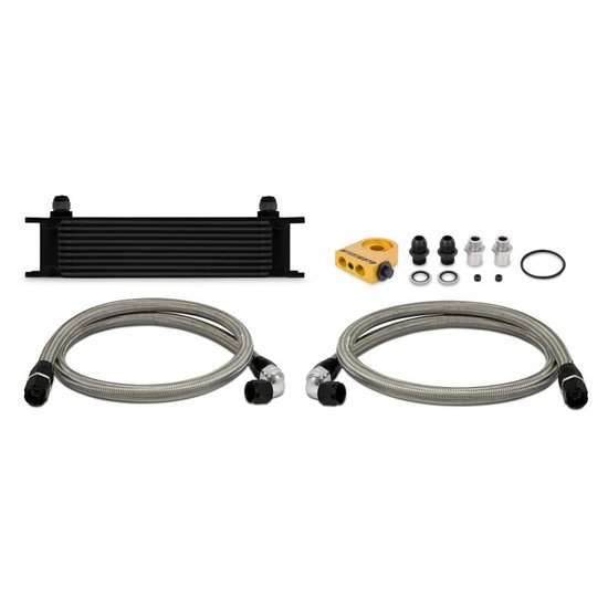 Mishimoto universele thermostatische oliekoeler kit 10 rij zwart