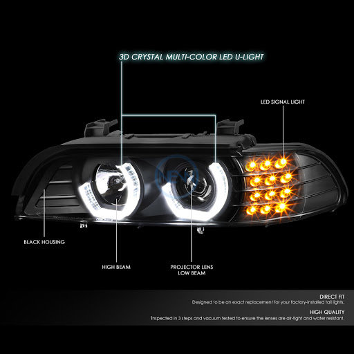 Angel eyes koplampen passend voor BMW 5 serie E39 DTM model 1995 - 2000