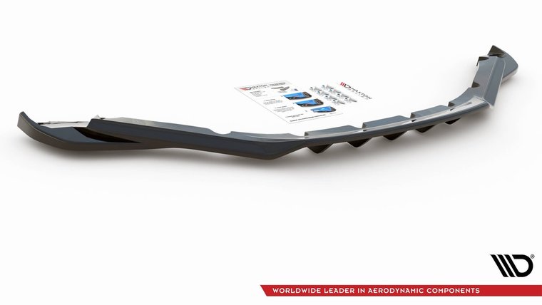 Maxton Design splitter met vinnen achter glanzend zwart BMW I8