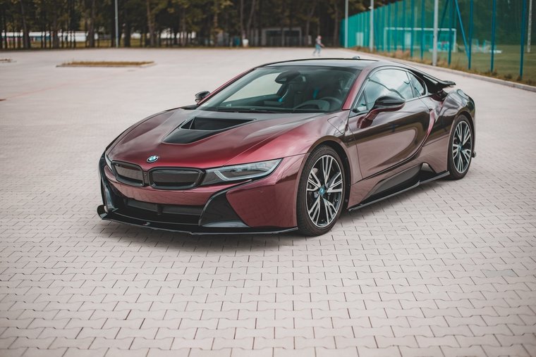 Maxton Design splitter voorkant glanzend zwart BMW I8