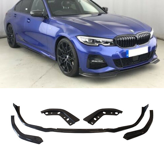 Performance look carbon look frontspoiler passend voor BMW 3 serie G20 en G21 model 2019 - 2022 