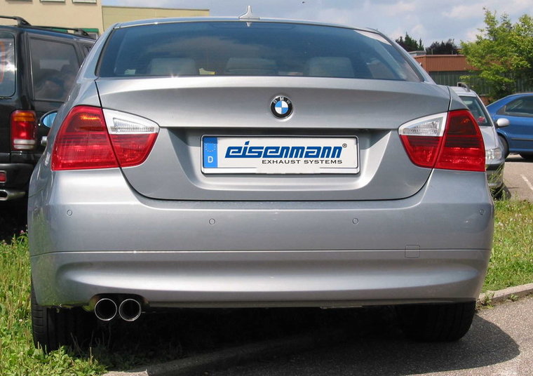 Eisenmann einddemper 2x70mm met flens BMW 3 serie E90 E91 316i 318i 320i