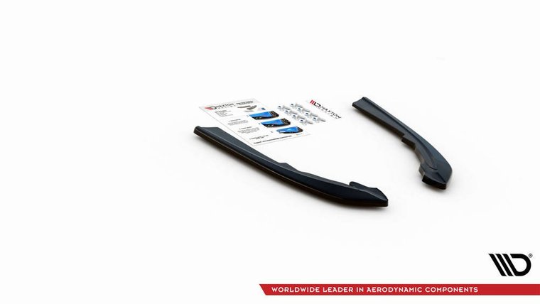 Splitters achterbumper glanzend zwart passend voor BMW 3 serie G20 en G21 model 2019 - 2022 met standaard achterbumper Maxton Design