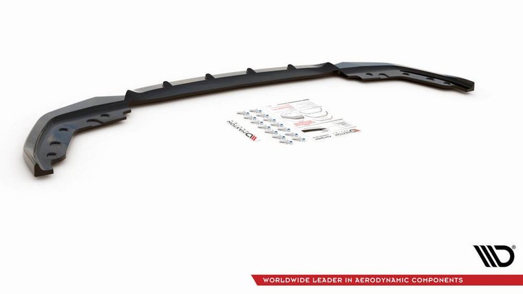 Frontspoiler V5 glanzend zwart passend voor BMW 3 serie G20 en G21 met M pakket voorbumper model 2019 - 2022