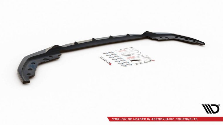 Frontspoiler V4 glanzend zwart passend voor BMW 3 serie G20 en G21 met M pakket voorbumper model 2019 - 2022 Maxton Design