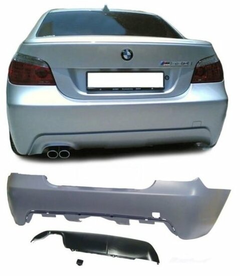 Sportlook achterbumper passend voor BMW 5 serie E60 model 2003 - 2010 zonder PDC 