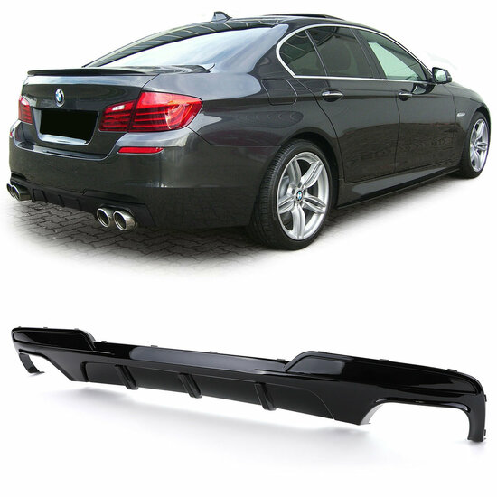 BLACK FRIDAY Performance look diffusor carbon look vier uitlaten passend voor BMW 5 serie F10