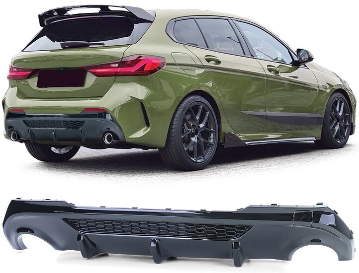 Performance look diffuser glanzend zwart passend voor BMW 1 serie F40 M135i