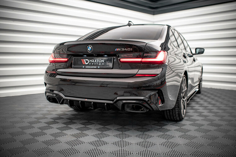 BMW 3 serie G20 en G21 diffusor glanzend zwart M340i look Maxton Design model 2019 - 2022 
