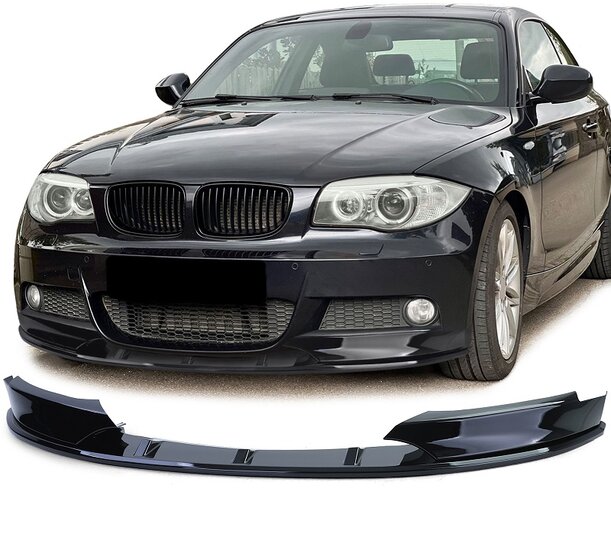 Performance look frontspoiler glanzend zwart passend voor BMW 1 serie E82 en E88 M pakket 