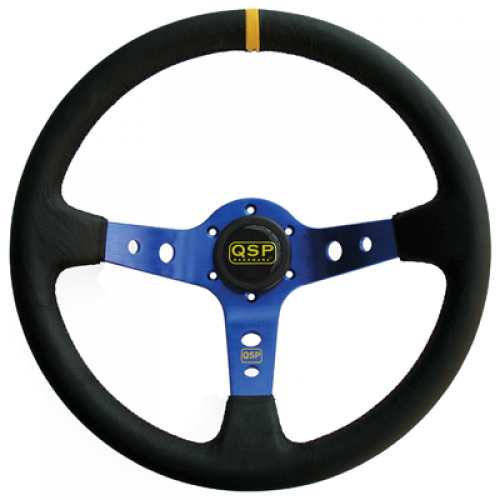 QSP stuur leder 90mm diep blauw