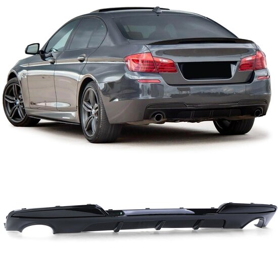 Performance look diffusor uitlaat links en rechts 535i look glanzend zwart passend voor BMW 5 serie F10 en F11