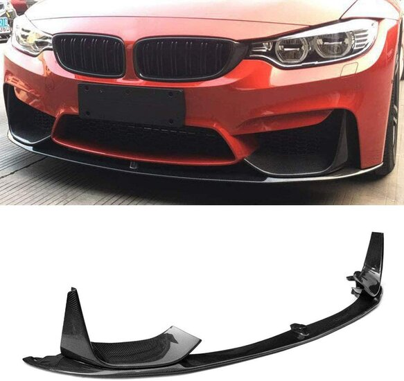 Carbon performance look frontspoiler passend voor BMW M3 F80 en M4 F82 en F83 carbon performance look frontspoiler