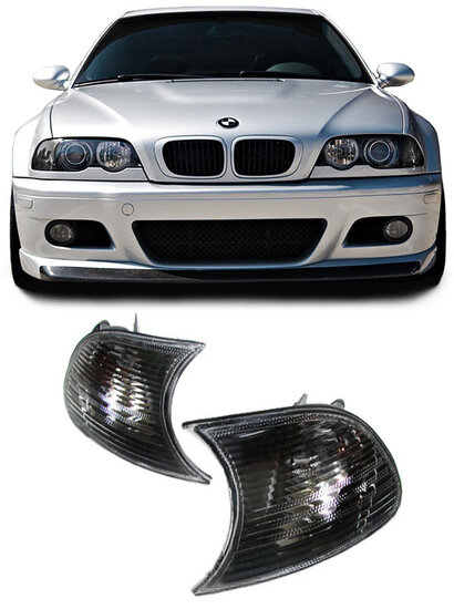 BLACK FRIDAY Smoke knipperlichten passend voor BMW 3 serie E46 coupe en cabrio model 1999 - 2001