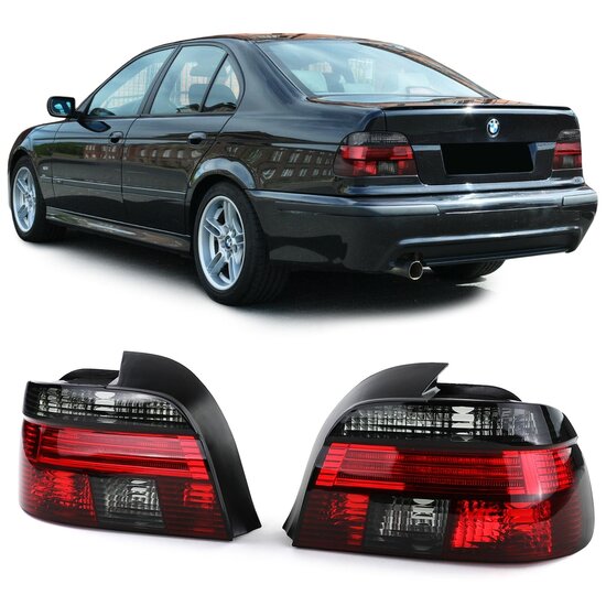 Achterlichten rood / smoke passend voor BMW 5 serie E39 sedan model 1995 - 2000