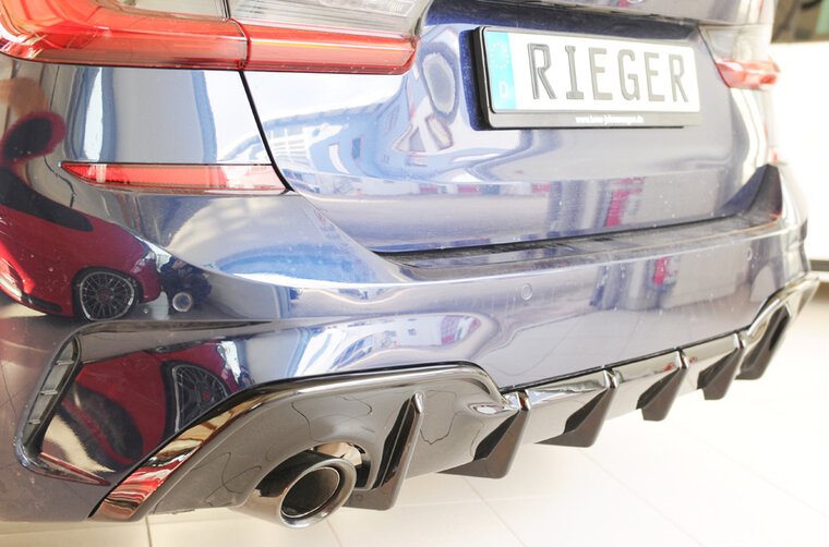 Rieger diffuser BMW 3 serie G20 en G21 model 2019 - 2022  passend voor modellen met trekhaak