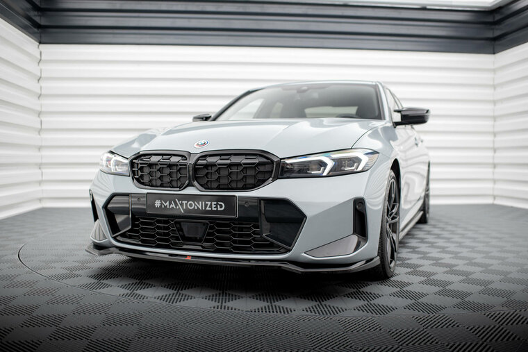 Front splitter glanzend zwart passend voor BMW 3 serie G20LCI en G21LCI met M pakket voorbumper versie 2 Maxton Design