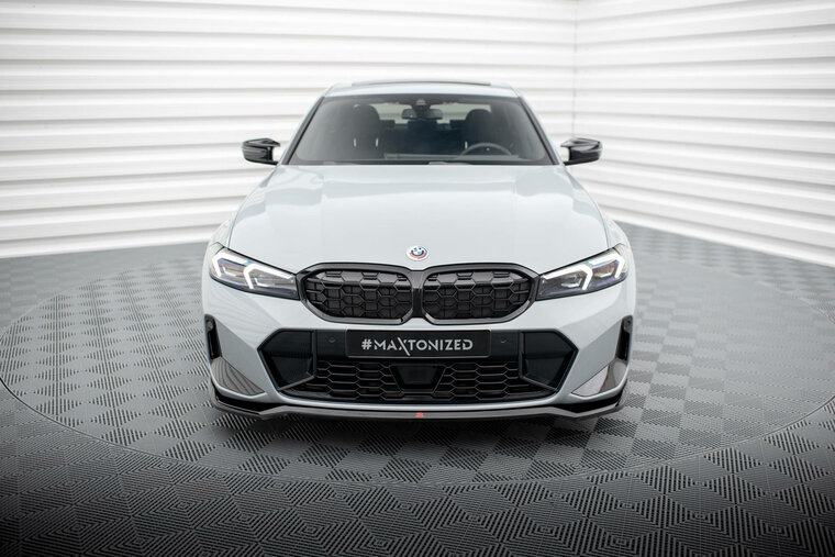 Front splitter glanzend zwart passend voor BMW 3 serie G20LCI en G21LCI met M pakket voorbumper versie 2 Maxton Design