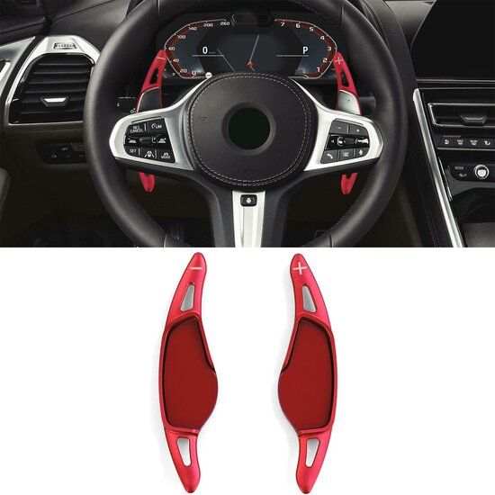 Shift paddles verlenging rood passend voor BMW G20 G21 G22 G30 G32
