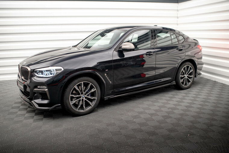 Sideskirts aanzets glanzend zwart passend voor BMW X4 G02 met M pakket Maxton Design