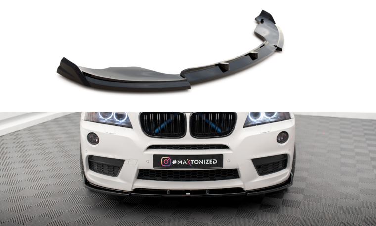 Frontspoiler passend voor BMW X3 F25 met M pakket voorbumper Maxton Design