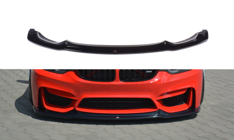 Frontsplitter glanzend zwart passend voor BMW M3 F80, M4 F82 en M4 F83 Maxton Design