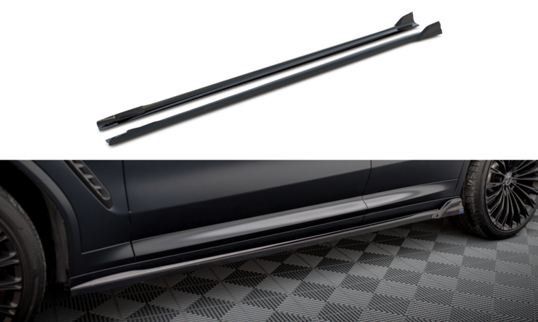 Sideskirt aanzets glanzend zwart passend voor BMW X3 G01 LCI Maxton Design