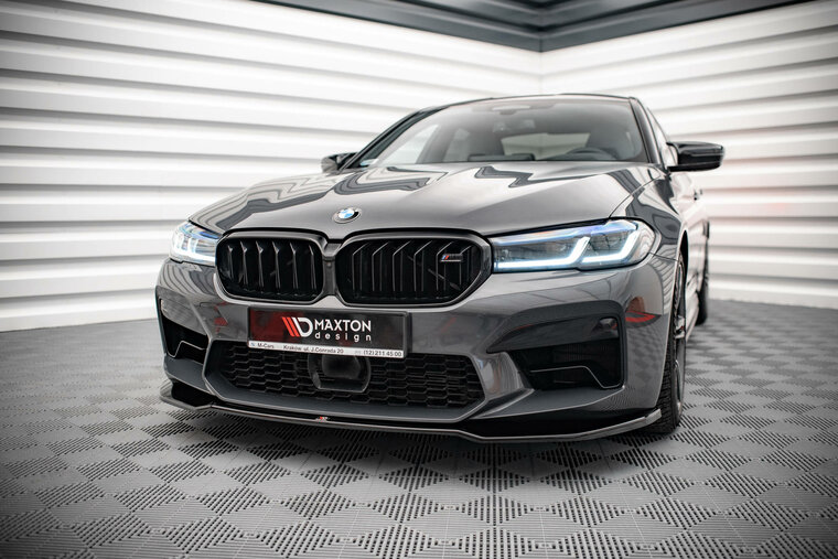 Frontsplitter glanzend zwart versie 2 passend voor BMW M5 F90 LCI Maxton Design