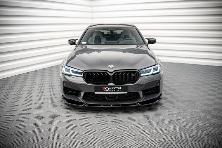 Frontsplitter glanzend zwart versie 1 passend voor BMW M5 F90 LCI Maxton Design