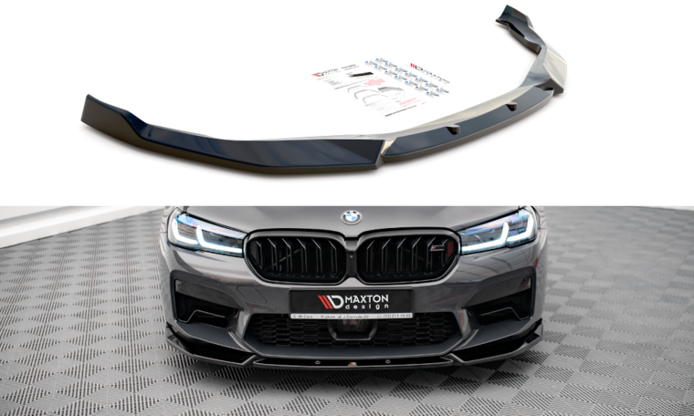 Frontsplitter glanzend zwart versie 1 passend voor BMW M5 F90 LCI Maxton Design