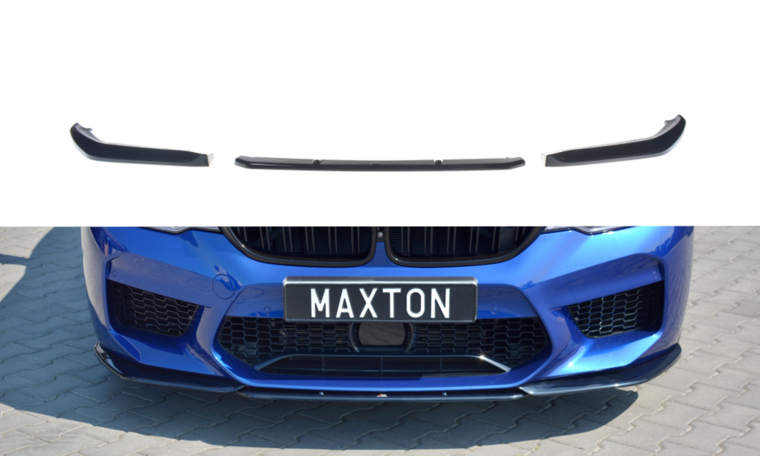 Frontsplitter glanzend zwart versie 2 passend voor BMW M5 F90 Maxton Design