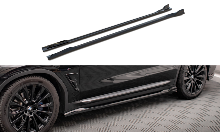 Sideskirt aanzets glanzend zwart passend voor BMW X3 G01 