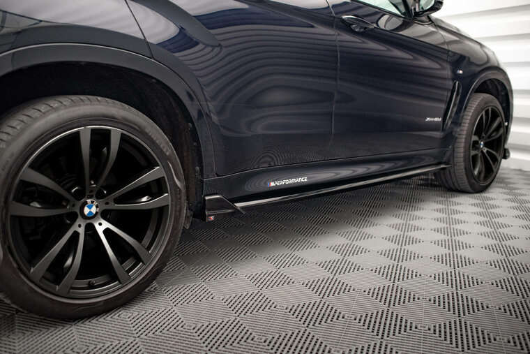 Sideskirt aanzet glanzend zwart passend voor BMW X6 F16 Maxton Design