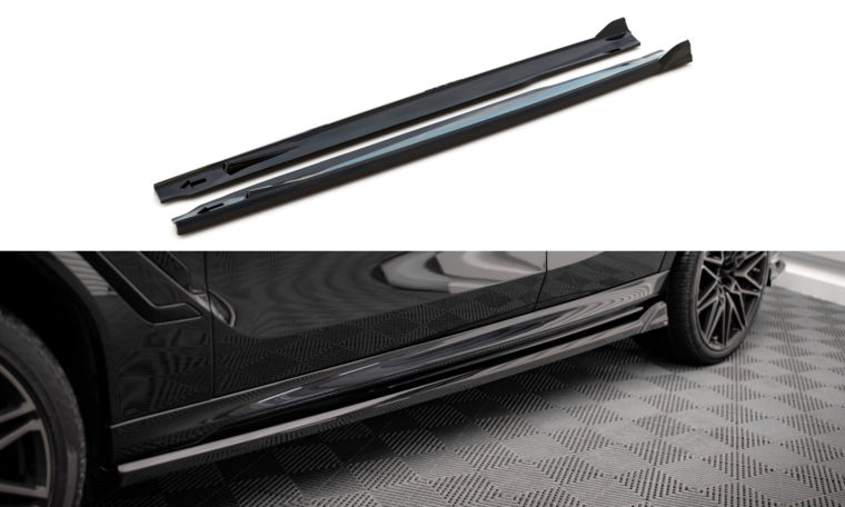 Sideskirt aanzets glanzend zwart passend voor BMW X6 G06 met M pakket Maxton Design