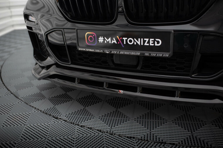Frontspoiler glanzend zwart versie 2 passend voor BMW X5 G05 met M pakket voorbumper Maxton Design